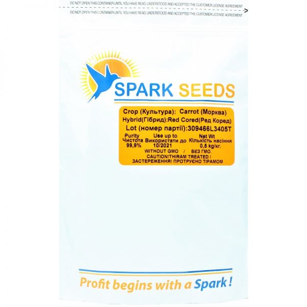 Морковь Ред Коред | Red Cored Lark seeds, Фасовка - 0,5 кг